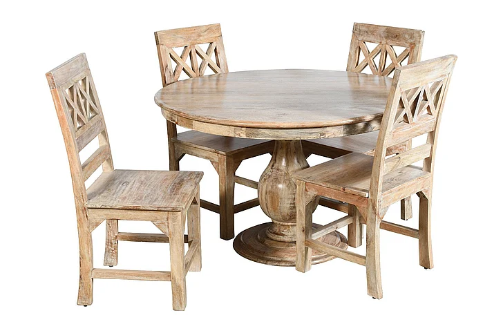 Moti Furniture Bayside Jensen 5pc 48" Round Dining Set in Natural