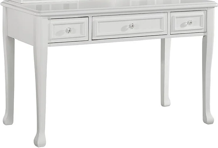 Elements International Jesse 3 Drawers Desk in White JS700DK