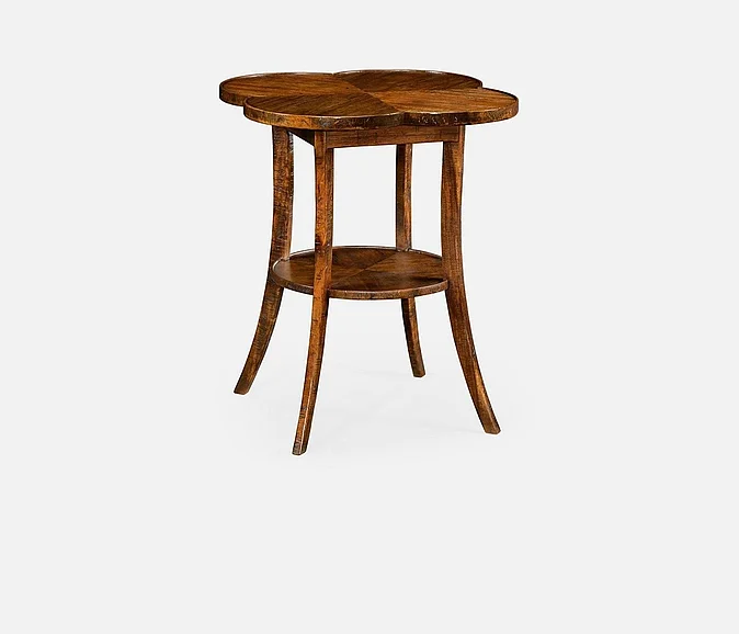 Jonathan Charles Quatrefoil Lamp Table in Walnut 491043-CFW