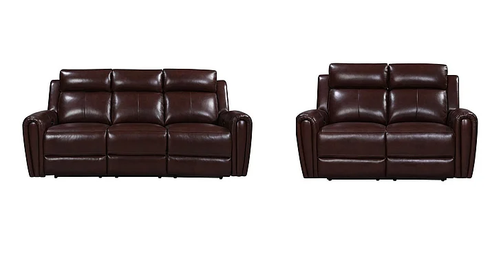 Leather Italia USA Jonathan P1 2pc Living Room Set in Brown