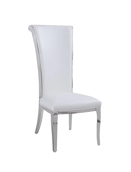Chintaly Joy Tall Roll Back Side Chair in White JOY-SC-WHT (Set of 2)