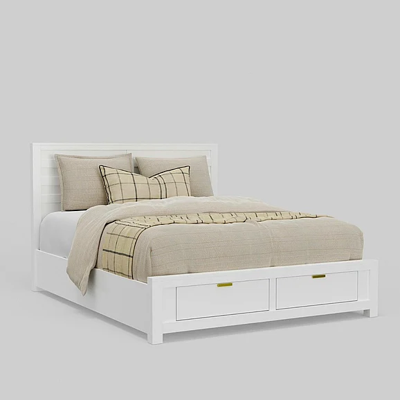 Alpine Furniture Carmel Queen Storage Bed in White JR-W-01Q