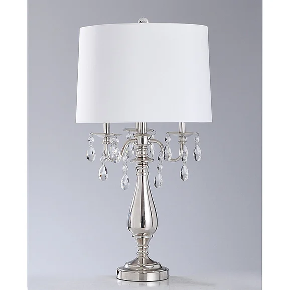 StyleCraft Steel/Crystal Table Lamp JS6579A