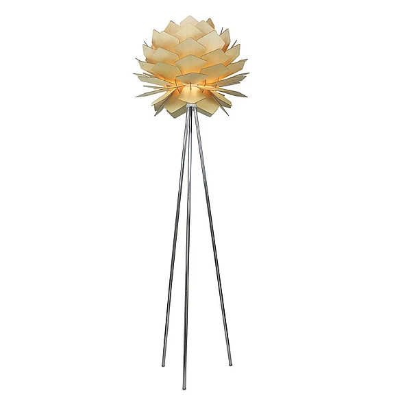Bethel Natural Wood Frame Artichoke Floor Lamp JU07F20W
