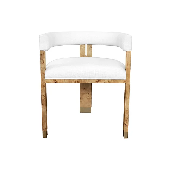 Worlds Away Jude Modern Chair in Burl Wood JUDE BW