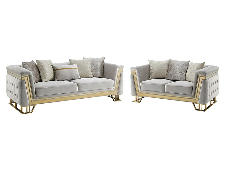 Cosmos Judy 2pc Living Room Set in Gray