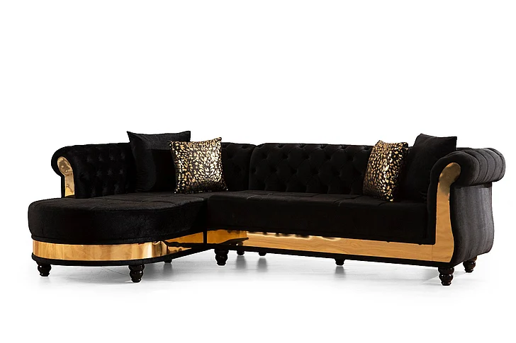 Galaxy Home Julia Sectional In Black 698781373385