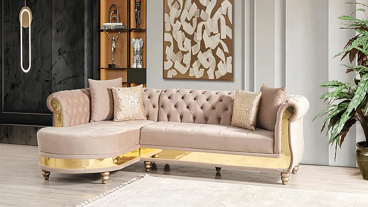 Galaxy Home Julia Sectional In Taupe 698781429372