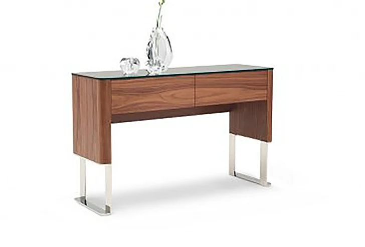 J&M Julian Modern Console Table in Walnut 18089 PROMO