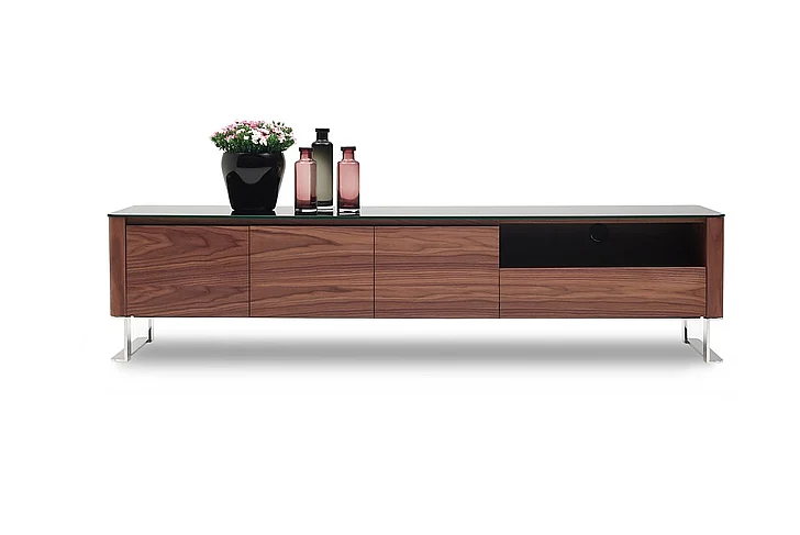 J&M Furniture Julian Tv Base in Black/Walnut 18088 PROMO