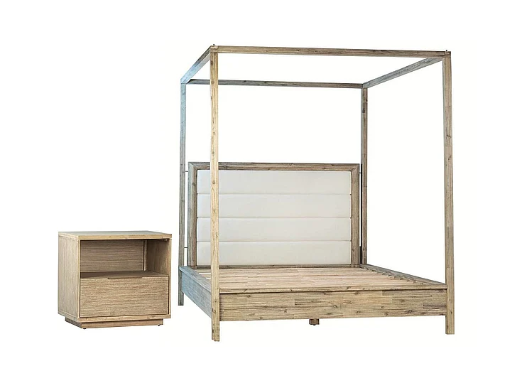 Lewis 2pc Bedroom Set in Light Warm Wash