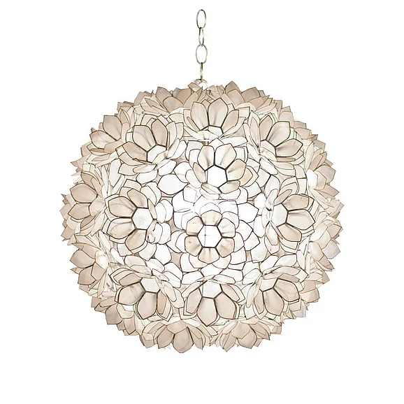 Worlds Away Jupiter 20" Dia Capiz Lotus Pendant JUPITER