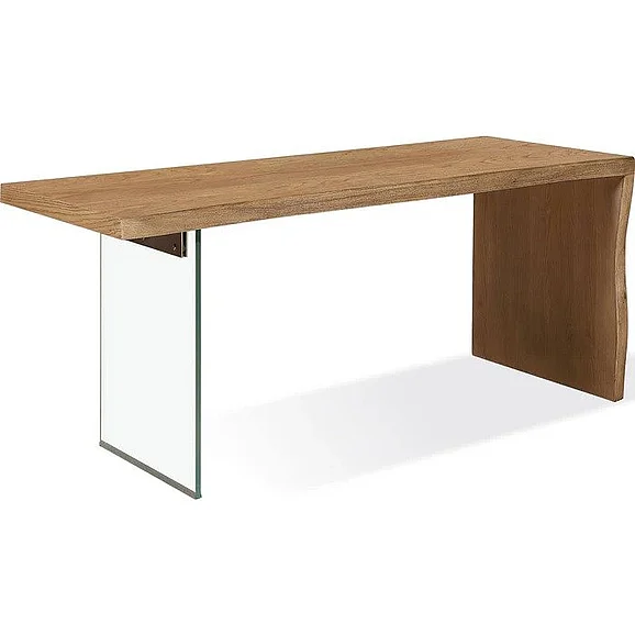 Modus Furniture One Modern Coastal Writing Desk in White Oak and Glass JVLH11