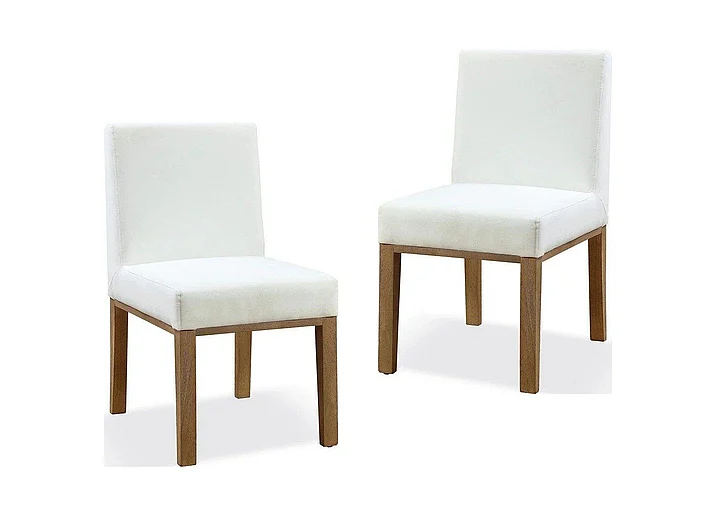 Modus Furniture One Modern Coastal Upholstered Dining Side Chair in White Pearl and Bisque JVLH63 (Set of 2)