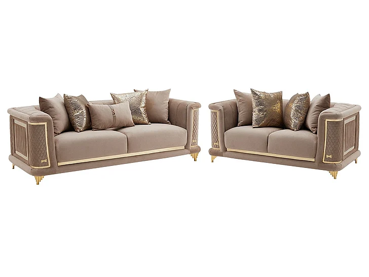 Cosmos Kate 2pc Living Room Set in Mauve