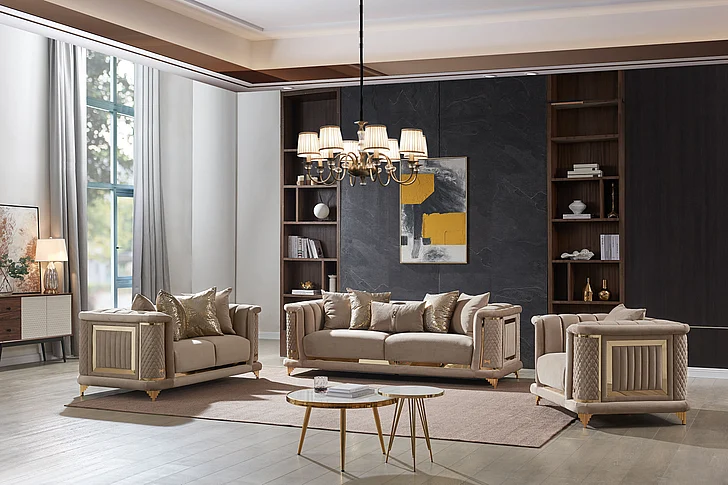Cosmos Kate Sofa and Loveseat Set in Mauve KAT-SL