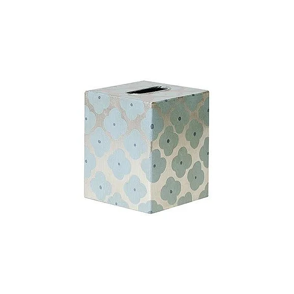 Worlds Away Kleenex Box in Blue Silver KBMOROCCO BS