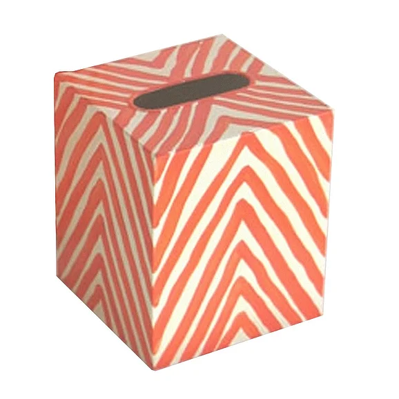 Worlds Away Kleenex Zebra Orange & Cream KBZEO