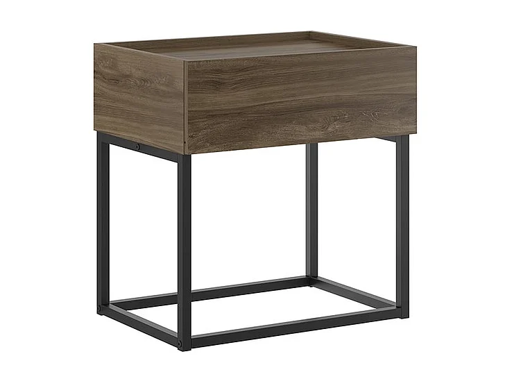 Casabianca Home Noa Nightstand in Dark Brown Oak Melamine KD-B160BO