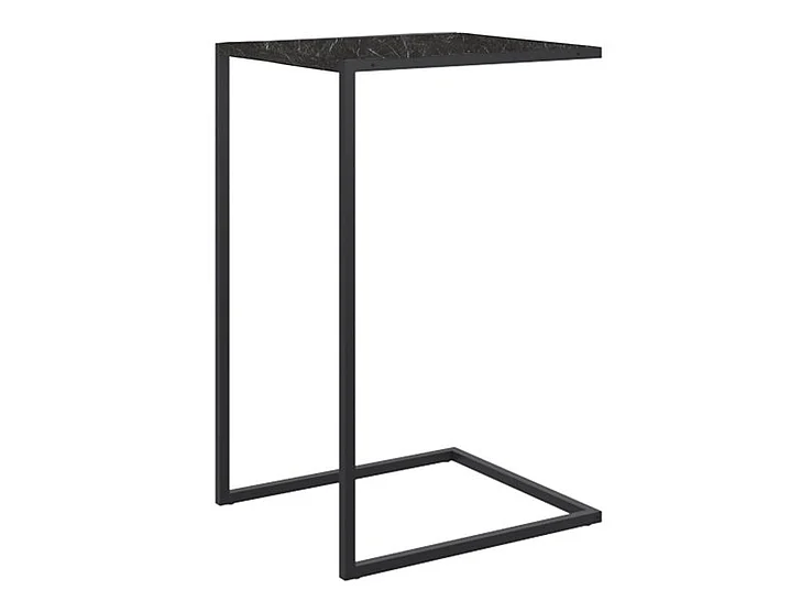 Casabianca Home Clarck C End Table in Black Marbled Melamine KD-B2214BLKMAR