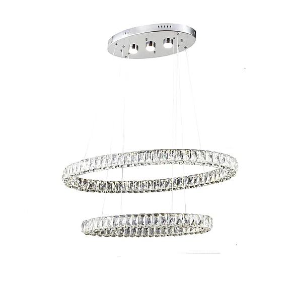 Bethel Triple Sided Clear Crystal Double Ring LED Light Fixture KD01-3