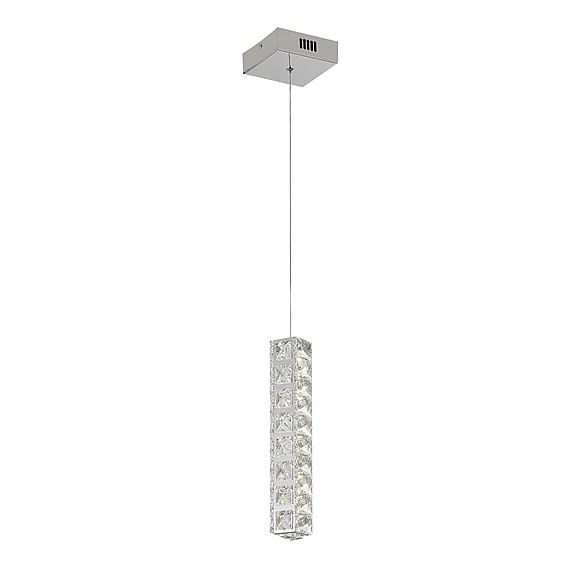 Bethel Triple Sided Clear Crystal Single Pendant LED Light Fixture KD22