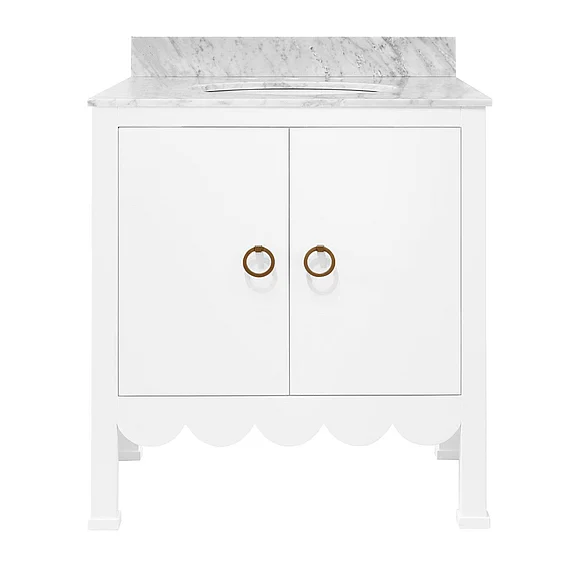 Worlds Away Kealey Bath Vanity in Matte White Lacquer KEALEY WH