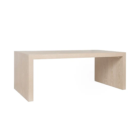 Worlds Away Kenneth Waterfall Edge Coffee Table in Cerused Oak KENNETH CO COFFEE TABLE CLOSEOUT