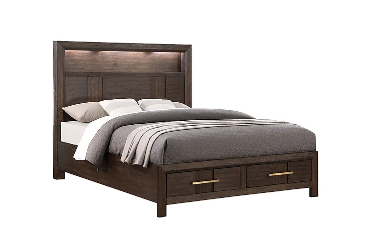 Galaxy Home Kenzo Full Bed in Brown 601955550291