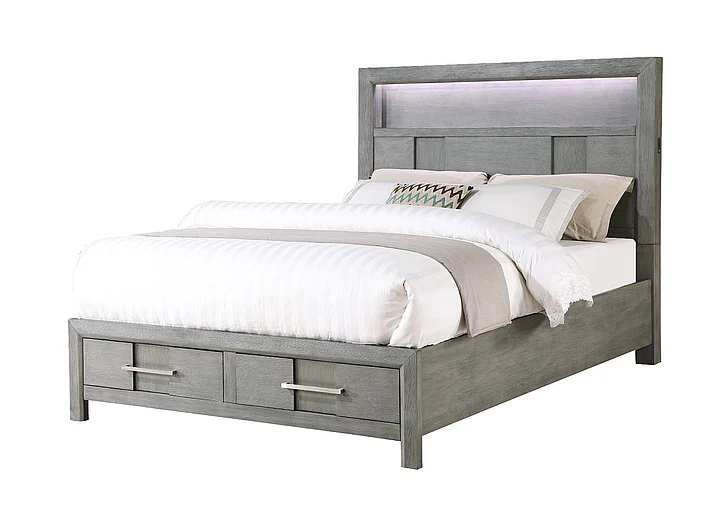 Galaxy Home Kenzo King Bed in Gray 601955550437