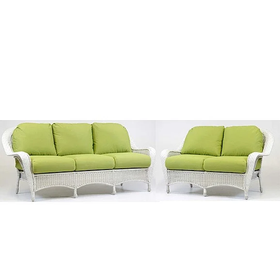 South Sea Outdoor Key West 2pc Living Room Set in Rustic White Frame