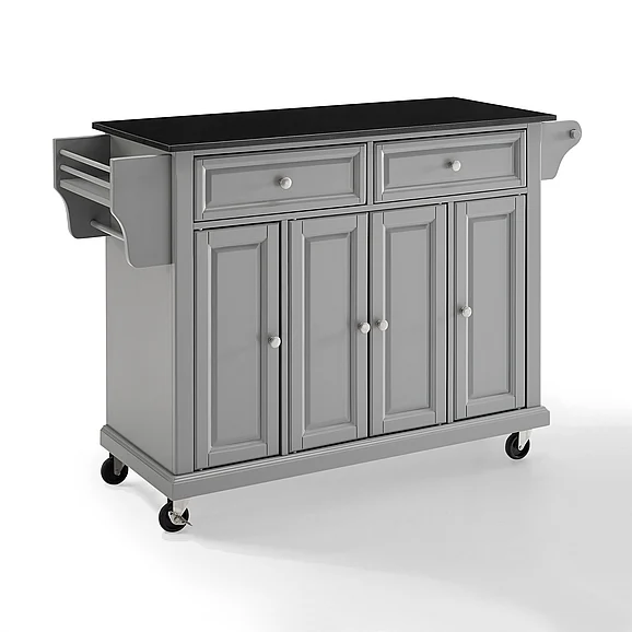 Crosley Full Size Granite Top Kitchen Cart in Gray KF30004EGY