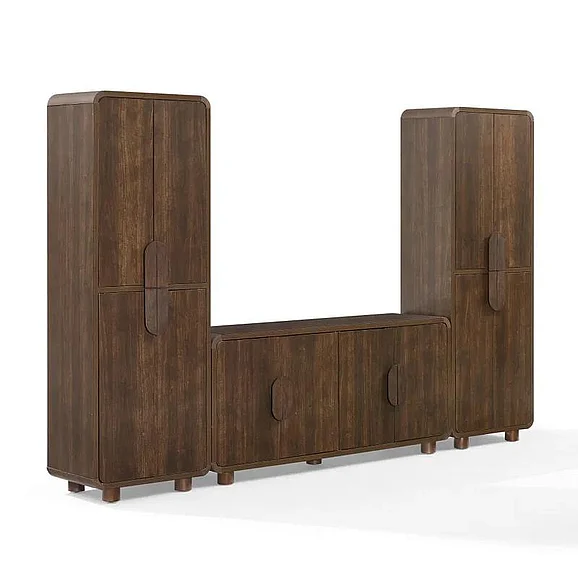Crosley Millie 3-Piece Entertainment Center in Brown KF33077BR