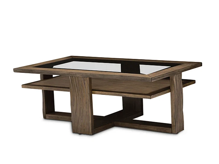 AICO Del Mar Sound Rectangular Cocktail Table in Boardwalk KI-DELM201-215 CLOSEOUT