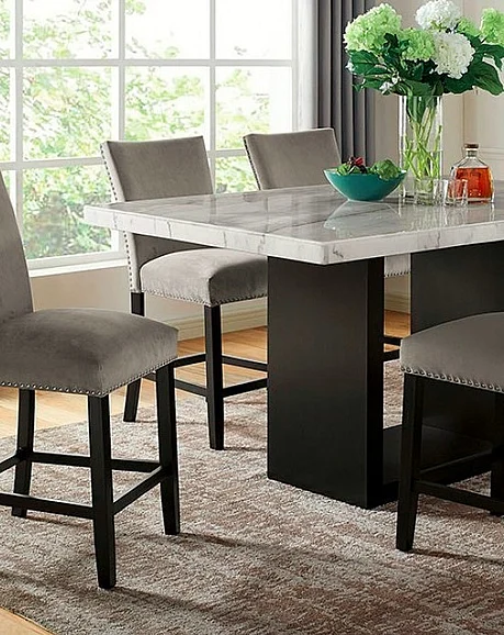 Furniture of America Kian II Counter Height Table in Black/White CM3744PT