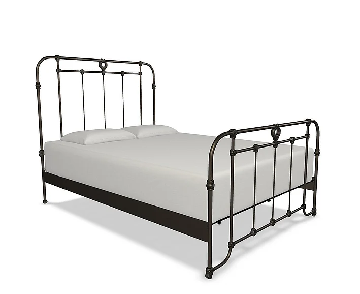 Taylor Gray Home Killian Complete Double/Full Bed with Metal Profile & Platform (Wood Slats) in Weathered Bronze 1057-CB-MPF-WS-4-AGB