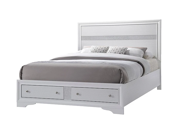 Galaxy Home Matrix King Bed in White 808857627766