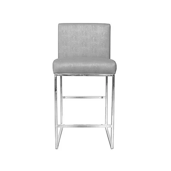 Worlds Away Kingston Faux Shagreen Gray Sounter Stool KINGSTON NGRY CLOSEOUT