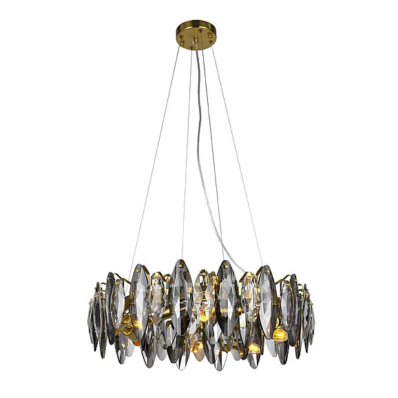 Bethel Round Brass Frame Chandelier KM02C23BR