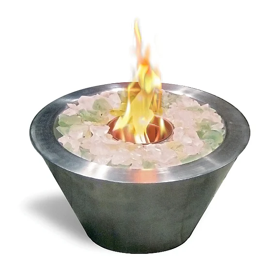 Anywhere Fireplace Oasis Indoor/Outdoor Fireplace with Polished White Rocks