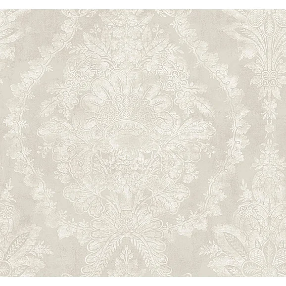 York D81-24 Karat Charleston Damask Cream Wallpaper KT2214 (Double Roll)