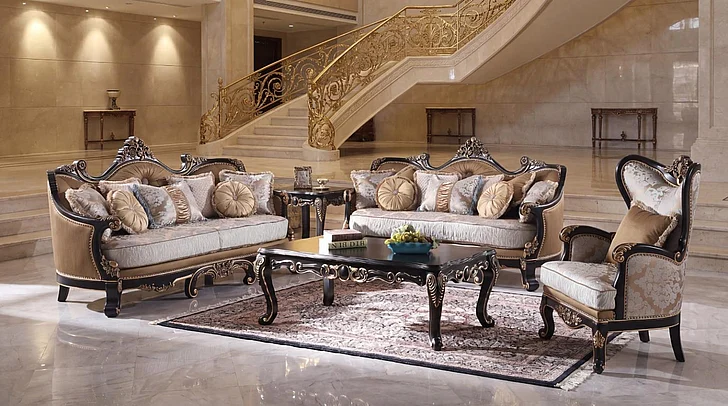 Massa Gallery Roman 4pc Living Room Set in Brown