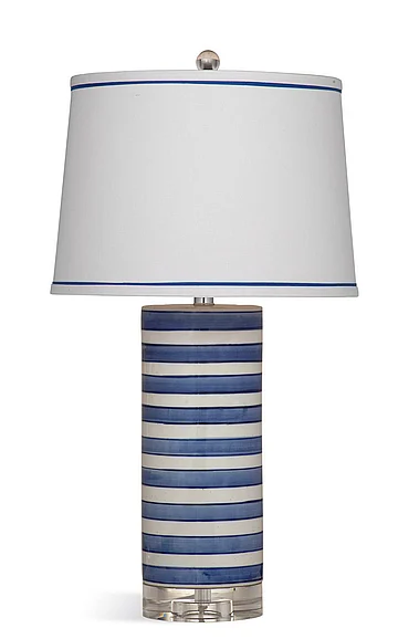 Bassett Mirror Regatta Stripe Table Lamp in Blue & White L3236TEC