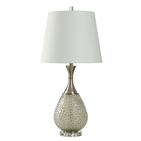 StyleCraft Diya Silver Glass Table Lamp L333792