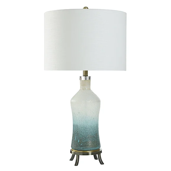 StyleCraft Blue Bows Glass Table Lamp L333953