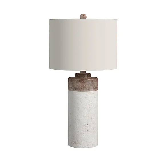Bassett Mirror Lamar Table Lamp in White & Beige L3930TEC