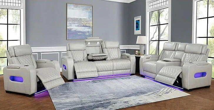 Massa Gallery L401 3pc Living Room Set in Iceberg
