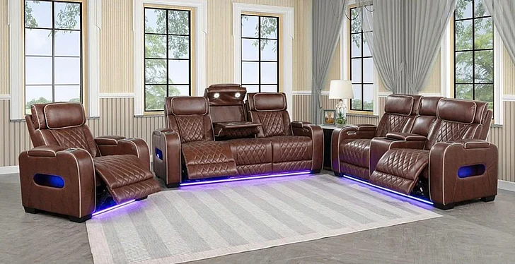 Massa Gallery L401 3pc Living Room Set in Brown
