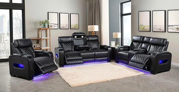 Massa Gallery L401 2pc Living Room Set in Black