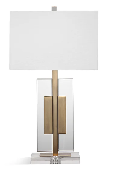 Bassett Mirror Cynthia Table Lamp in Clear Crystal/Brass Finish L4053TEC